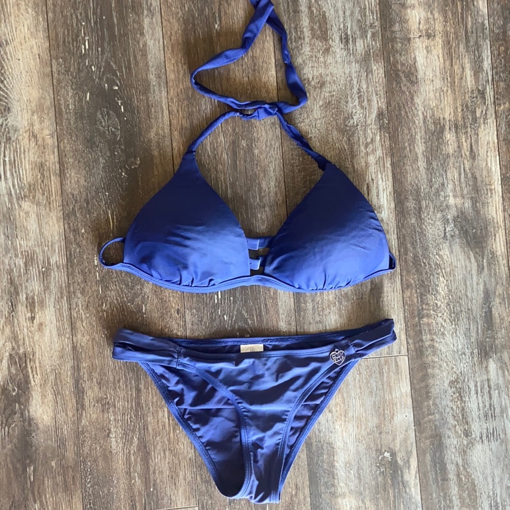 Body Glove push up blue swim bikini